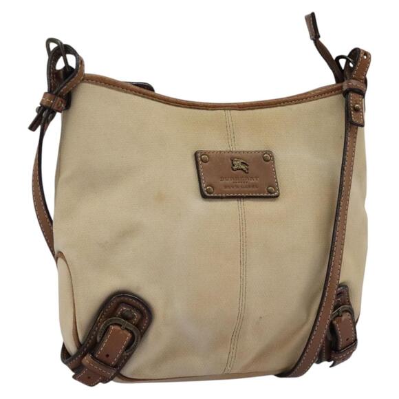Burberry Blue Label Shoulder Bag Canvas Leather Beige - Picture 1 of 16